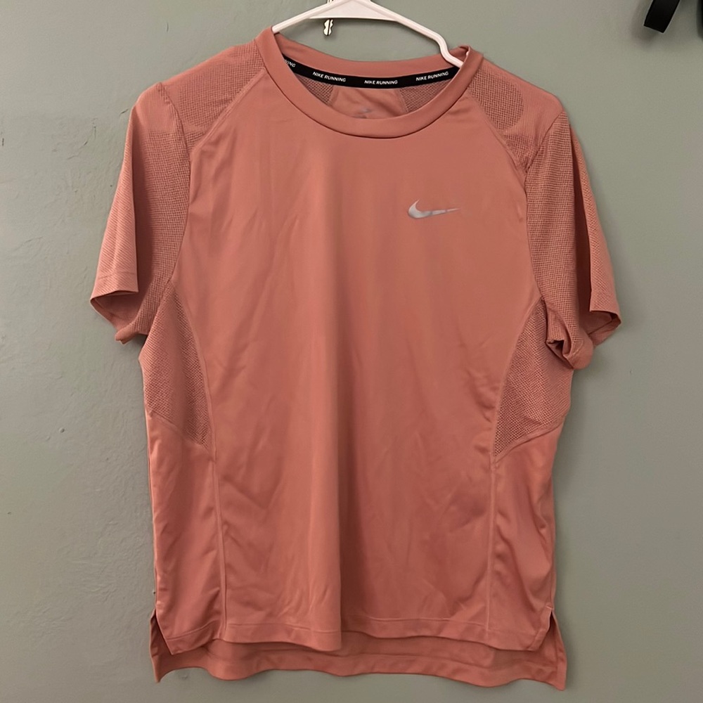 nike running dri fit shirt salmon